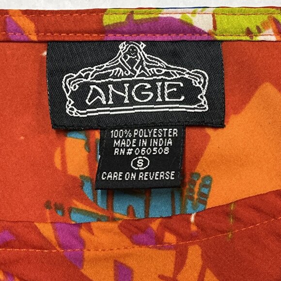 Angie Dress Womens S Orange Satin One Shoulder High Low Mini Tropical Resort‎ - Picture 5 of 7